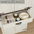 thumbnail image 5 of 72" Tall Kitchen Pantry, Farmhouse Pantry Cabinet with 1 Drawer & 4 Layer Adjustable Shelves, Rustic Wood Storage Cupboard with Metal Load-Bearing Pipe for Kitchen Bathroom Living Room Hallway, 5 of 9
