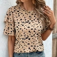 thumbnail image 5 of Camiseta de Cuello Redondo de Impresión de Verano de Manga Corta para las Mujeres, Top Casual para el Hogar Y el Uso Diario, 5 of 5