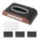 thumbnail image 1 of Soporte para Pañuelos de Coche Unique Bargains con Alfombrilla Antideslizante Organizador de Caja de Pañuelos de Coche con Placa de Número y Anillo de Acero PU 9.25"x5.12"x1.77" Negro Marrón 1 Pc, 1 of 6