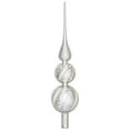 thumbnail image 5 of Northlight Glittered Glass Finial Christmas Tree Topper - 14.5" - Silver and White, 5 of 6