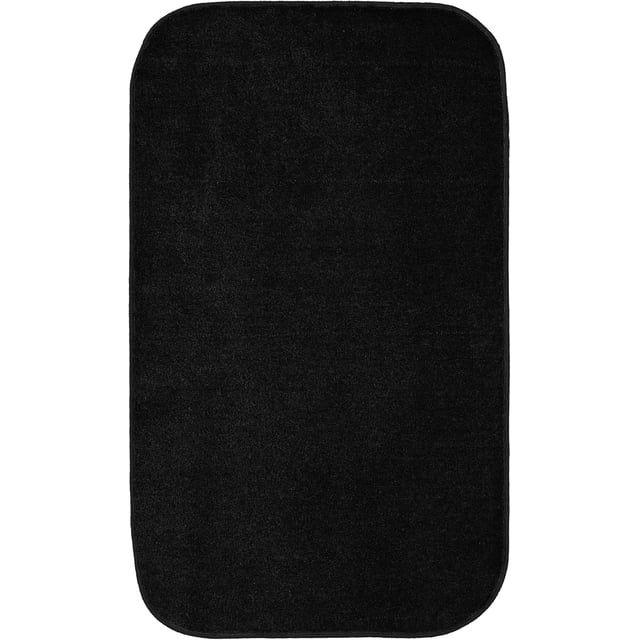 Garland Rug Gramercy Washable Bath Rug – Soft, Plush, Absorbent, Quick-Dry, Durable, 24 in. x 40 in., Black