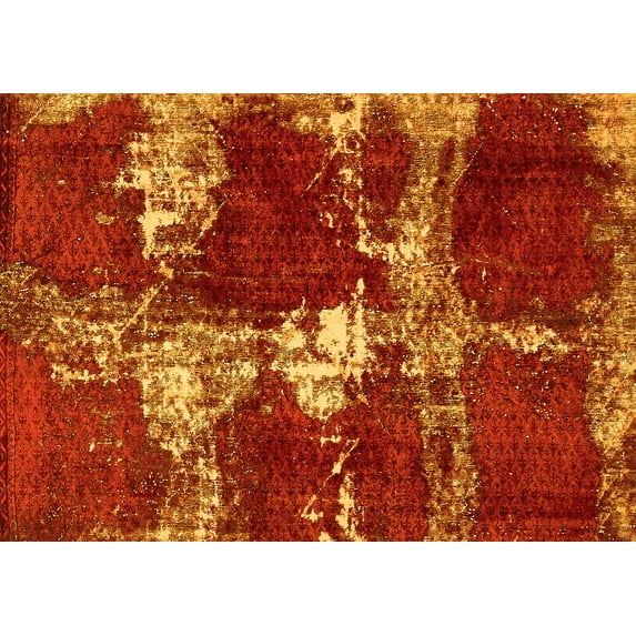 Ahgly Company Indoor Rectangle Persian Yellow Bohemian Area Rugs, 7' x 9'