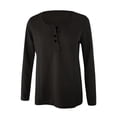 thumbnail image 3 of Scyoekwg Womens Long Sleeve Tee Shirt Fall Fashion Loose Fit Comfy Solid Color Casual Trendy Sweatshirt Round Neck Pullover Long Sleeve Black XXL, 3 of 4