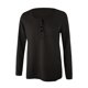 thumbnail image 3 of Blusa de manga larga informal con botones de tubo abierto sólido con cuello redondo para mujer Fridja  fksj246, 3 of 4