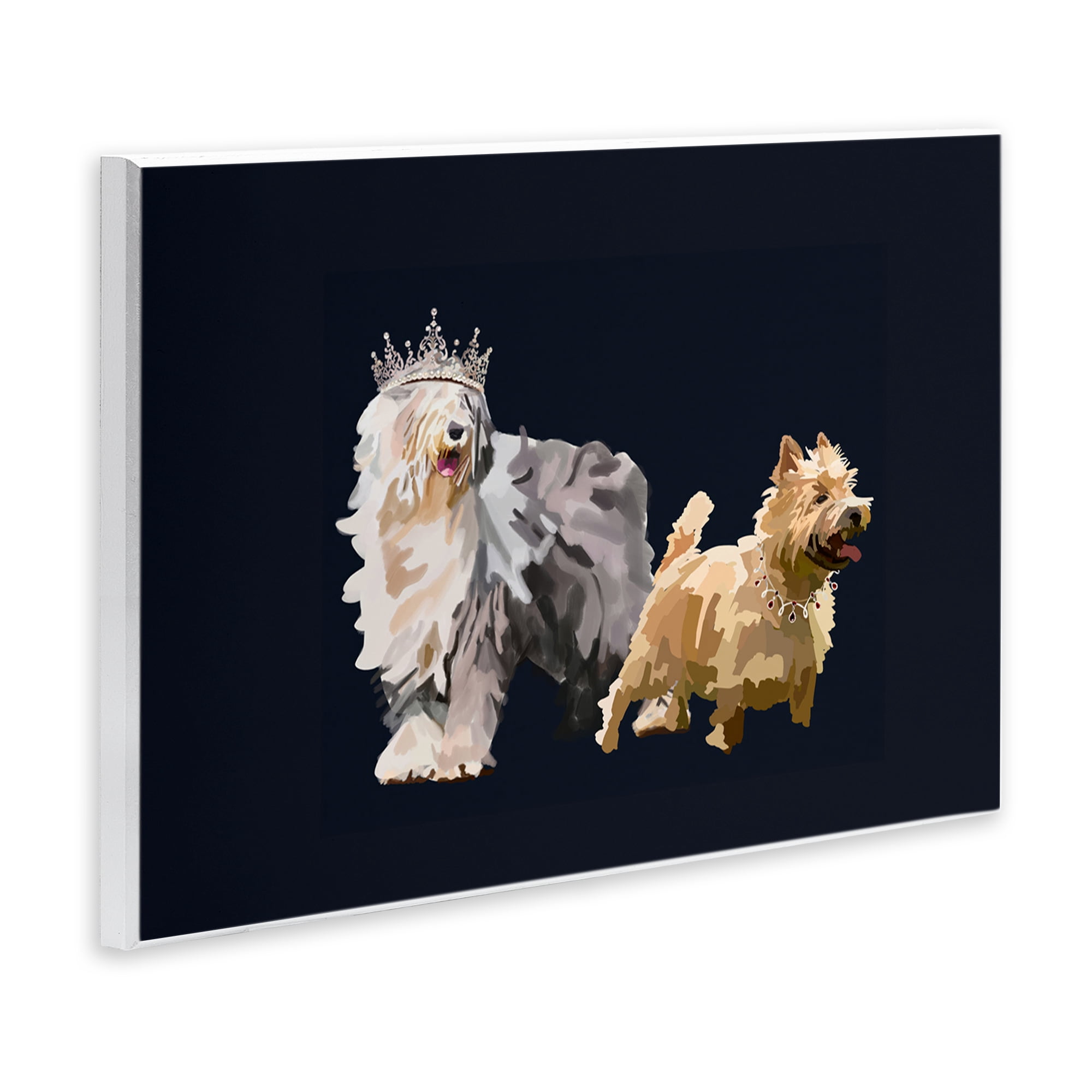Stupell Industries Dog Duo with Crowns Animals & Insects Painting Unframed Art Print Wall Art, 15 x 10