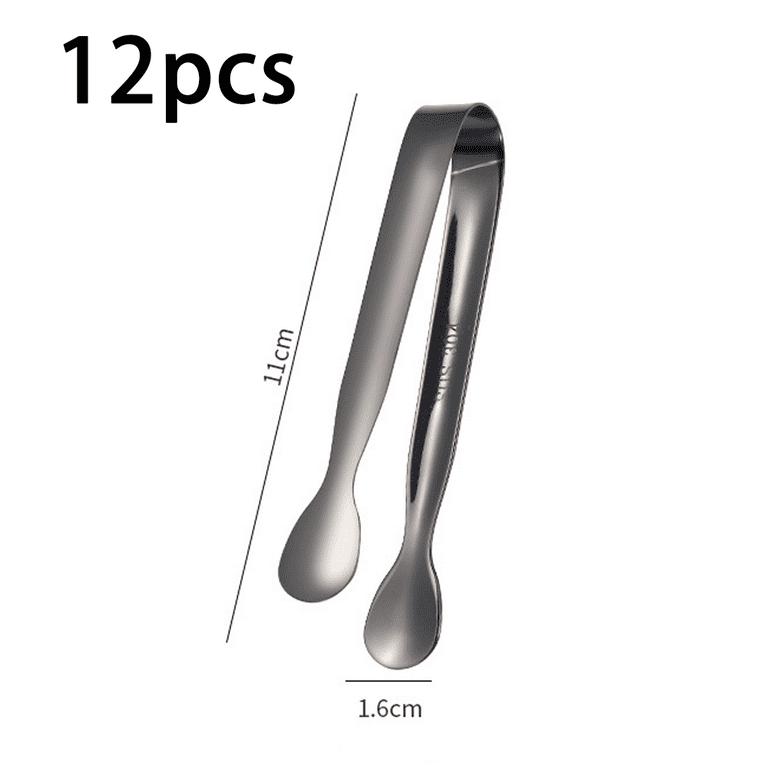 12 Pack Premium Small Serving Tongs,Mini Stainless Steel Appetizer