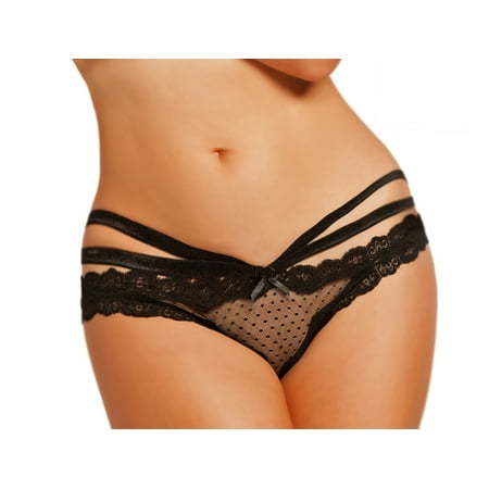 

Lacy Line Sexy Open Crotch Open Back Mesh Strappy Panties