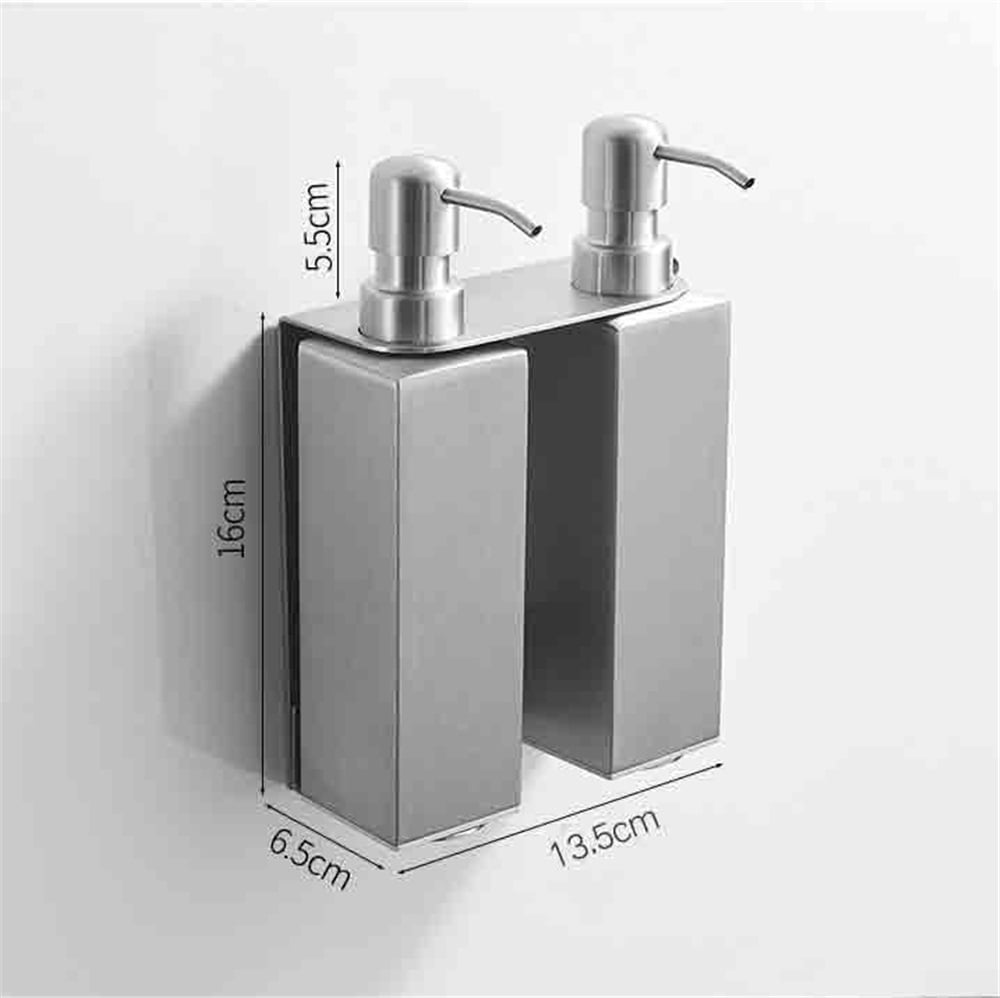 Stainless Steel Wall Mounted Soap Dispenser Bathroom Squeeze Bathroom Lotion Dispenser Hole Free Installation