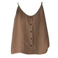 thumbnail image 4 of Brown Womens Blouses Cotton Linen Camisole Tops for Women Spaghetti Strap Loose Fit Tank Top Summer 2025 Casual Sleeveless Shirts Ladies Tops and Blouses, 4 of 4