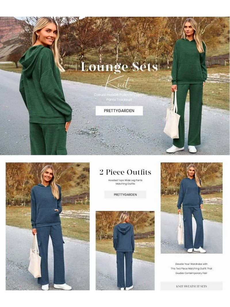 CILENON Women'S Travel Outfits Women 2 Piece Outfits Sweatsuit Oversized Sweatshirt Sweatpants Tracksuit Sweat Lounge Matching Set 2024 Fall Trendy S