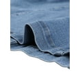 thumbnail image 6 of Allegra K Women's Turn Down Collar Puff Long Sleeves Belted Denim Shirt Dress, 6 of 6