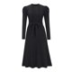thumbnail image 3 of Vestido de corte A con vuelo para mujer con cinturón, vestido informal elegante para ir al trabajo Kuymtek Negro T L para Mujer, 3 of 9