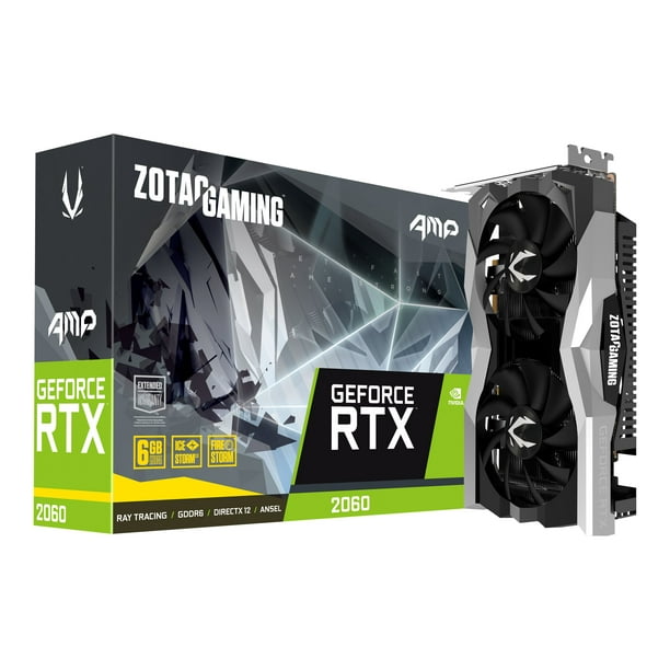ZOTAC GAMING GeForce RTX 2060 AMP - Carte Graphique - GF RTX 2060 - 6 GB Gdddr6 - PCIe 3.0 x16 - HDMI, 3 x Port d'Affichage