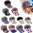 thumbnail image 7 of Funny American Flag Wig Visor Hat, July 4th Patriotic Baseball Cap with Adjustable Strap, Sun Protective Novelty Hat for Independence Day Parties, 250th Anniversary Costume & Outdoor Celebration, 7 of 7