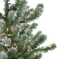 thumbnail image 4 of Darice 4.5' Pre-Lit Full Flocked Natural Emerald Artificial Christmas Tree - Clear Lights, 4 of 6
