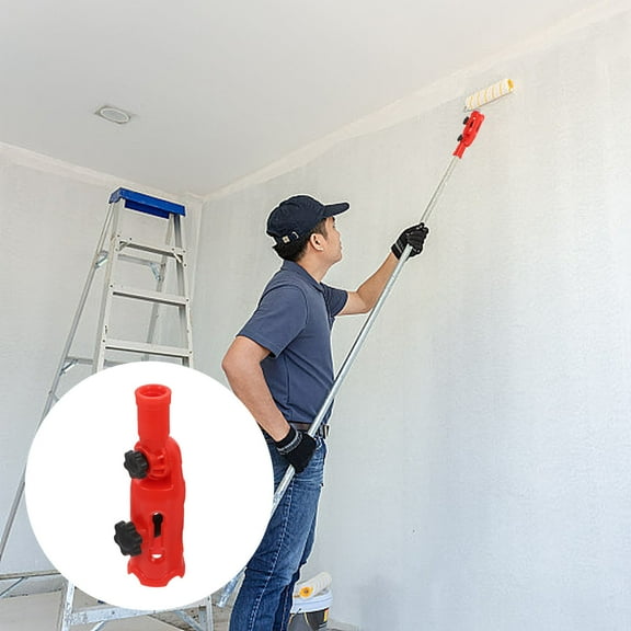 HORIALENCE 1Pcs Red Paint Brush Extender Clamp Shape for Precise Control in Home Painting