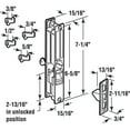 thumbnail image 2 of Patio Door Flush Handle with Mid-Body latch,4 hook assortment, Night Lock, 2 of 4