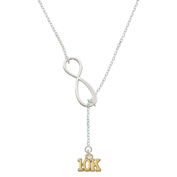 Delight Jewelry Goldtone 10K Silver tone Elegant Infinity Lariat Necklace