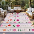 thumbnail image 2 of Purple Pink Spring Floral Outdoor Rug for Patio/Deck/Porch, Non-Slip Large Area Rug 3 x 5 Ft, Colorful Summer Flowers Botanical Indoor Outdoor Rugs Washable Area Rugs, Camping Rug Carpet Runner, 2 of 8