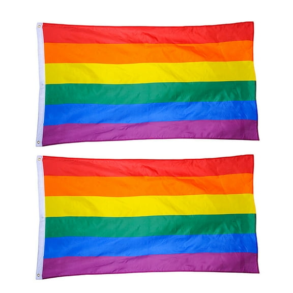 3x5ft Rainbow Flag Large LGBT Pride Flag Banner with Brass Grommets