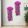 thumbnail image 6 of Fwttom 2.8 FT Violet Artificial Flowers Vines, Colorful Hanging Fake Flowers Silk Violet Simulation Hanging Plant Faux for Wall Decoration Wedding Party Home Decor, Mother's Day Gifts, 6 of 7