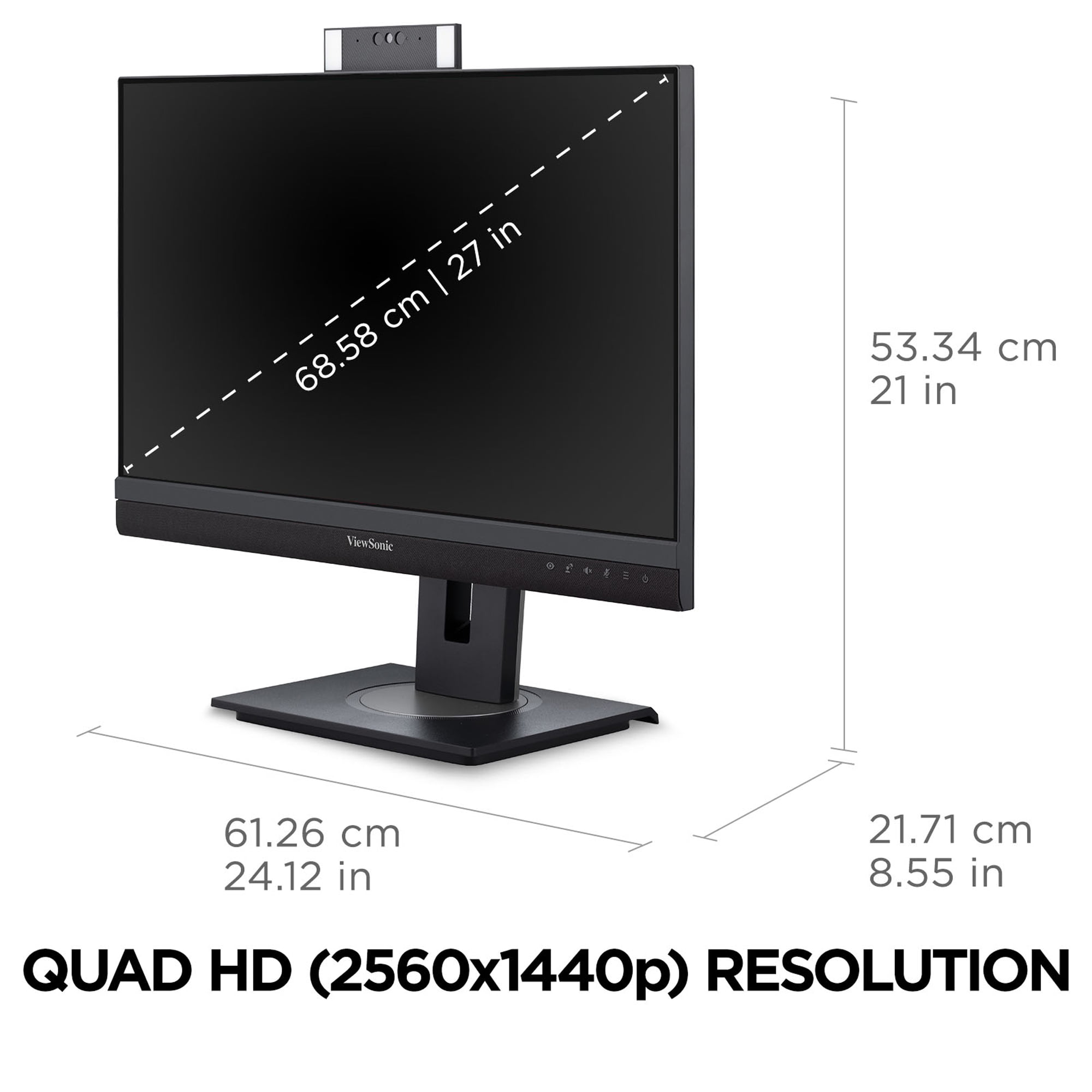 ViewSonic VG2757V-2K 27" 1440p Video Conference Docking Monitor