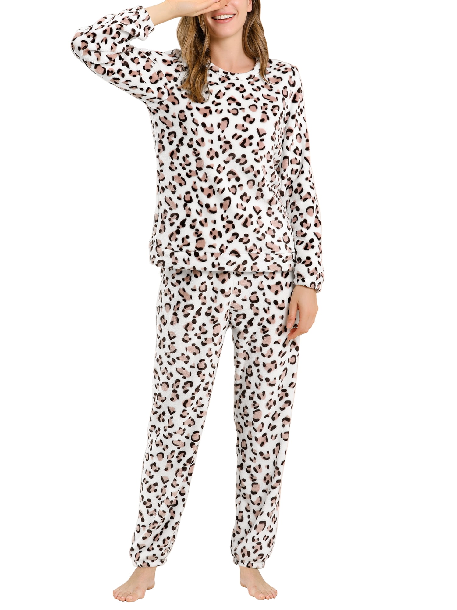 Unique Bargains Women's Winter Loungewear Sleepwear Flannel Pajama Set