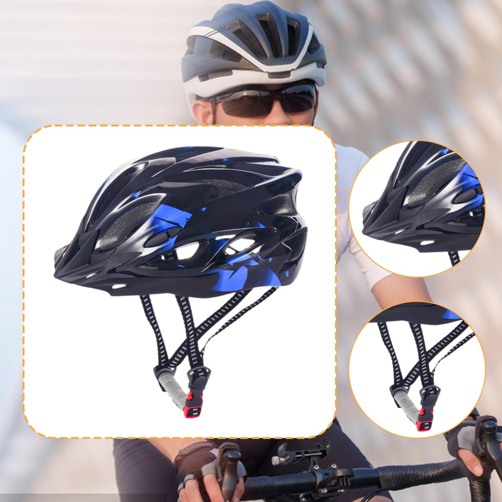 harayaa Adult Bike Helmet Road Bicycle Helmet Adjustable Straps Detachable Inner Bicycle Blue