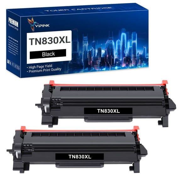 TN830XL TN830 High Yield Toner Cartridge Black Compatible for Brother TN830XL TN830 TN-830 DCP-L2640DW HL-L2460DW HL-L2405W MFC-L2820DW HL-L2400D L2405W L2480DW MFC-L2820DWXL Printer 2-Pack