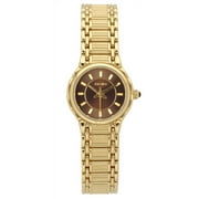 Elgin Women's Analog Quartz Watch, Round Dial, Stainless Steel, Gold (EG385)