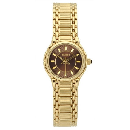 Elgin Women's Analog Quartz Watch, Round Dial, Stainless Steel, Gold (EG385)