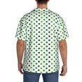 thumbnail image 3 of KLL Green polka dots Print Men's Shirt Short Sleeve Button Down Summer Cuba Beach Shirts-3X-Large, 3 of 5