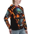 thumbnail image 6 of Sikiie Flame Metal Skull Women's Casual Hoodies Long Sleeve Lightweight Pullover Tops Loose Sweatshirt-X-Large, 6 of 7