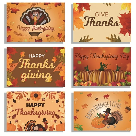 18 Pack Thanksgiving Fall Greeting Cards and 18 Packs White Envelopes 18 Pcs Happy Harvest Stickers Fall Cards Happy Harvest Party