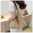 thumbnail image 4 of Xiao Hua Bolso de hombro tejido para mujer, bolso de mano y neceser, elegante bolso de playa para verano, 32 x 11 x 35 cm (marrón), 4 of 5