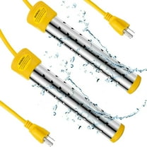 Baweave 2 Pcs Immersion Water Heater Anti-scalding Bucket Heater Quick Heating Immersion Heater for Indoor & Outdoor(Yellow 1500W)