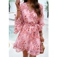 thumbnail image 3 of YNIQUE Women's Fashion Casual Loose V-Neck Half-Sleeved Floral Print Dress, 3 of 7