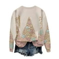 thumbnail image 6 of Uootdi Gift Christmas Sweatshirts for Women Cute christmas tree Santa Claus Printed Crewneck Long Sleeve Sweatshirt Winter Casual Xmas Pullover Tops, 6 of 7