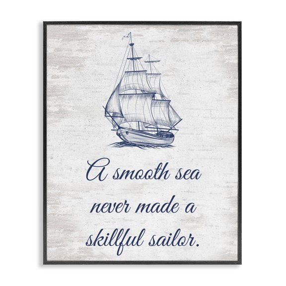 Stupell Industries Inspiring Skillful Sailor Transportation Painting Black Framed Art Print Wall Art, 16 x 20