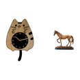 thumbnail image 1 of Reloj De Pared Con Forma De Gato Y Caballo, Adorno Silencioso Y Moderno, Escultura De Resina De Animal, Arte Artesanal Para Cocina, Oficina, Dormitorio, Estante, Decoración Del Hogar, Regalo, 1 of 8