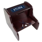 Angle View: Personalized Field Hockey Espresso Two Step Stool