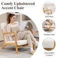 thumbnail image 3 of Vewiner Modern Accent Chair with Wood Frame,Upholstered Armchair with Lumbar Pillow,Mid-Century Lounge Chair for Living Room, Bedroom, Balcony,Set of 2, 3 of 7