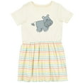 thumbnail image 3 of Inktastic Cute Smiling Baby Hippo Girls Toddler Dress, 3 of 5