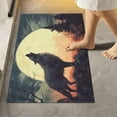 thumbnail image 2 of Dreamtimes Bathroom Rug Mats Wolf Howls Full Moon Print, Bath Mats for Bathroom Non-Slip Super Soft Absorbent Microfiber Bath Rugs, Bathroom Rugs for Bathroom Floor, Tub and Shower, 24"x16", 2 of 4