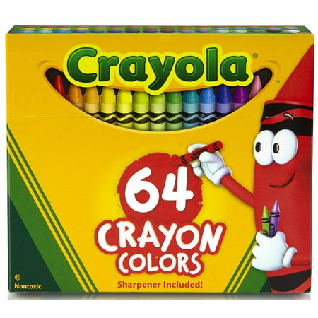 Crayola 64 Count Crayons With Built-In Sharpener