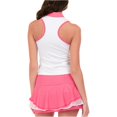 thumbnail image 3 of Lucky In Love Women`s Ace Zip Crop Tennis Tank White (  X-Small   ), 3 of 3