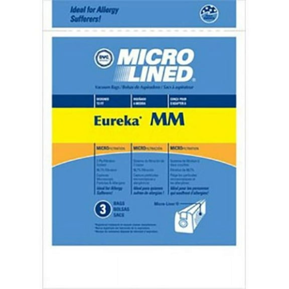 3 Eureka Type MM Mighty Mite Canister Vacuum Bags, Made In The USA! 3pk, Fits Style MM 60295, 60296, 60297