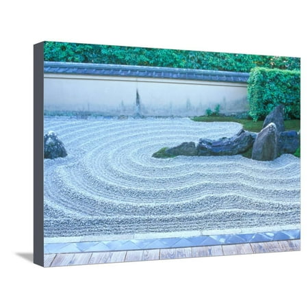Japanese Rock Garden Design Daitokuji Temple, Zuiho-in Rock Garden, Kyoto, Japan Stretched Canvas Print Wall Art By Rob Tilley ()