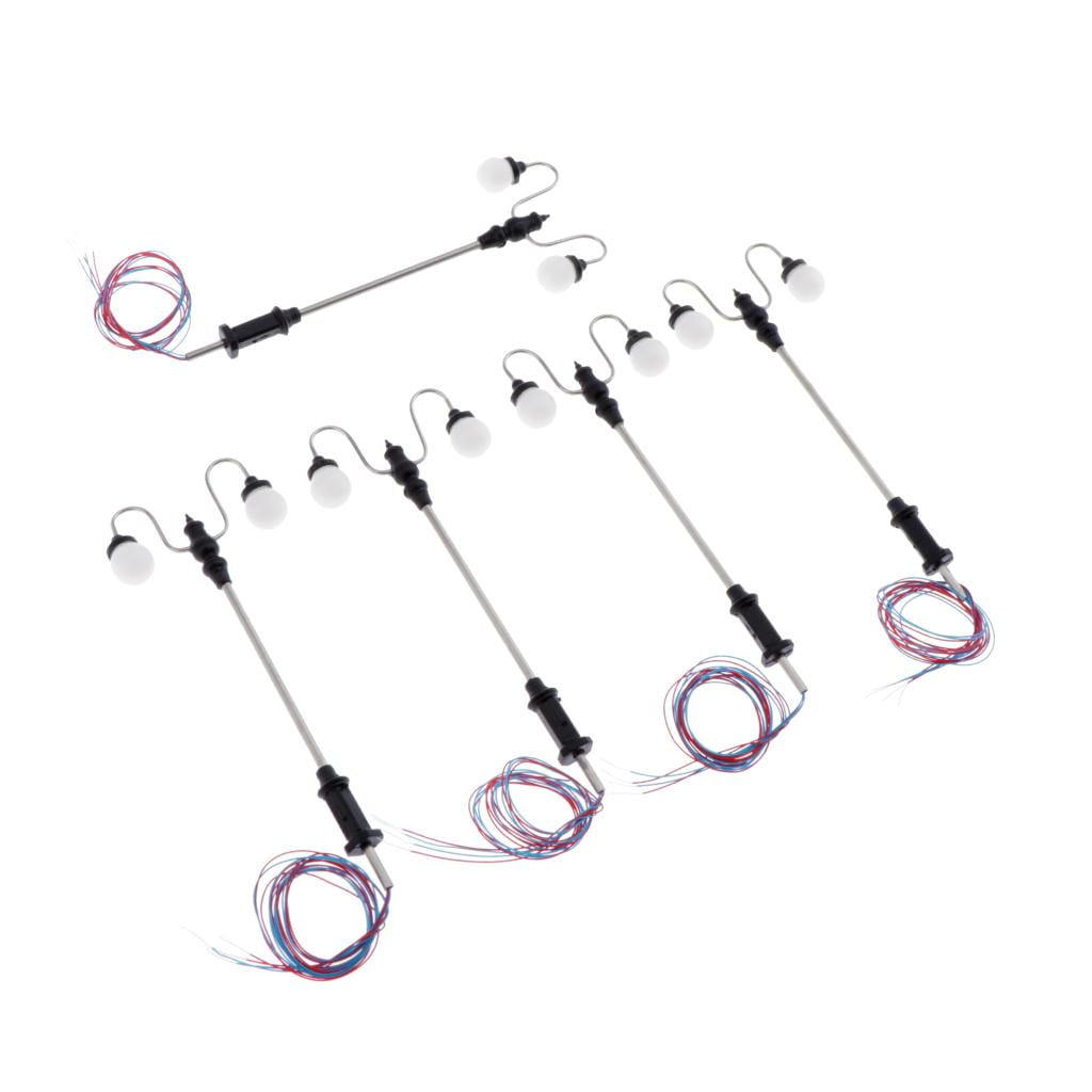 5pcs. Lanterns Street Lamp Model Building Double Lights Lamps Post ...