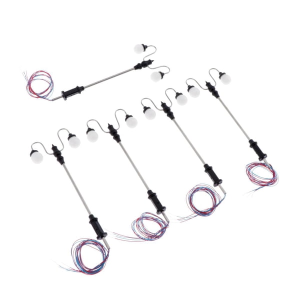 5 farolas LED para maquetas de trenes a escala HO 1:100 (5 unidades) C